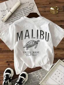 Women's Graphic Short-Sleeved Crew Neck T-Shirt With A Relaxed Fit. Comfortable And Skin-Friendly Casual T-Shirt. - 白色 5 - 查看 6