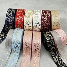 (10 Yards/Roll) 2.5cm Wide Gold Foil Ribbon, Gift Packaging, Cake Baking Packaging, Gift Flower Packaging, Wedding Decoration, Handmade DIY, Headwear, Brooch, Clothing Accessories - Multicolor - View 11