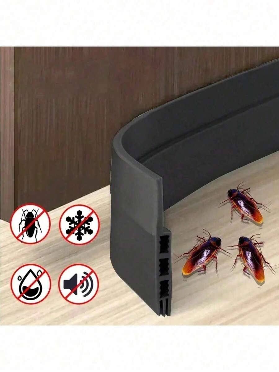 Self-Adhesive Door Bottom Seal Strip, Windproof/Noise-Proof/Dust-Proof, Suitable For Door And Window Gaps, Easy To Apply Without Damaging Door Frame, Practical Home Accessory, Ideal For Spring Renovation And Room Makeover - One Meter - View 1