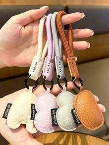 26 Letter Options Keychain - Letter Accessories Designed For English Names, Backpack Charm Accessories, Student Decoration, Portable Cute PU Leather Keychain, Suitable As Valentine's Day Gift Or Unisex Keychain Accessory - Letter - View 2