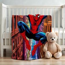 1pc S-Pider-Man Print Blanket,Retro Cartoon Style Throw Blanket,Cartoon Character Printed Blanket,All-Season Universal Nap Blanket,Character Home Decor Blanket,Modern Fashion Gift Suitable For Home Bedroom Bed Sofa Office Lunch Break Cover Picnic Blanket - Nhiều màu - Xem 4