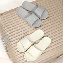 1 par de zapatillas de baño plegables, zapatillas de casa, zapatillas plegables para viajes de negocios, adecuadas para ocio en el hogar, vestimenta de moda al aire libre, diseño neutro, adecuadas para parejas. Creativas, sencillas y únicas. Perfectas para relajarse en casa, caminar, sacar la basura o asistir a fiestas. - A - Ver 3