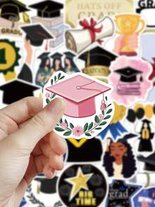 50pcs Graduation Season Stickers For Notebook, Phone Case, Guitar, Skateboard, Refrigerator Decor, Graduation Gift - Multicolor - View 3