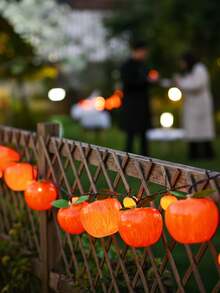 1入 太陽能蘋果造型串燈 戶外露營帳篷氛圍裝飾燈條 庭院花園彩色夜燈 - 彩色 - 查看 6