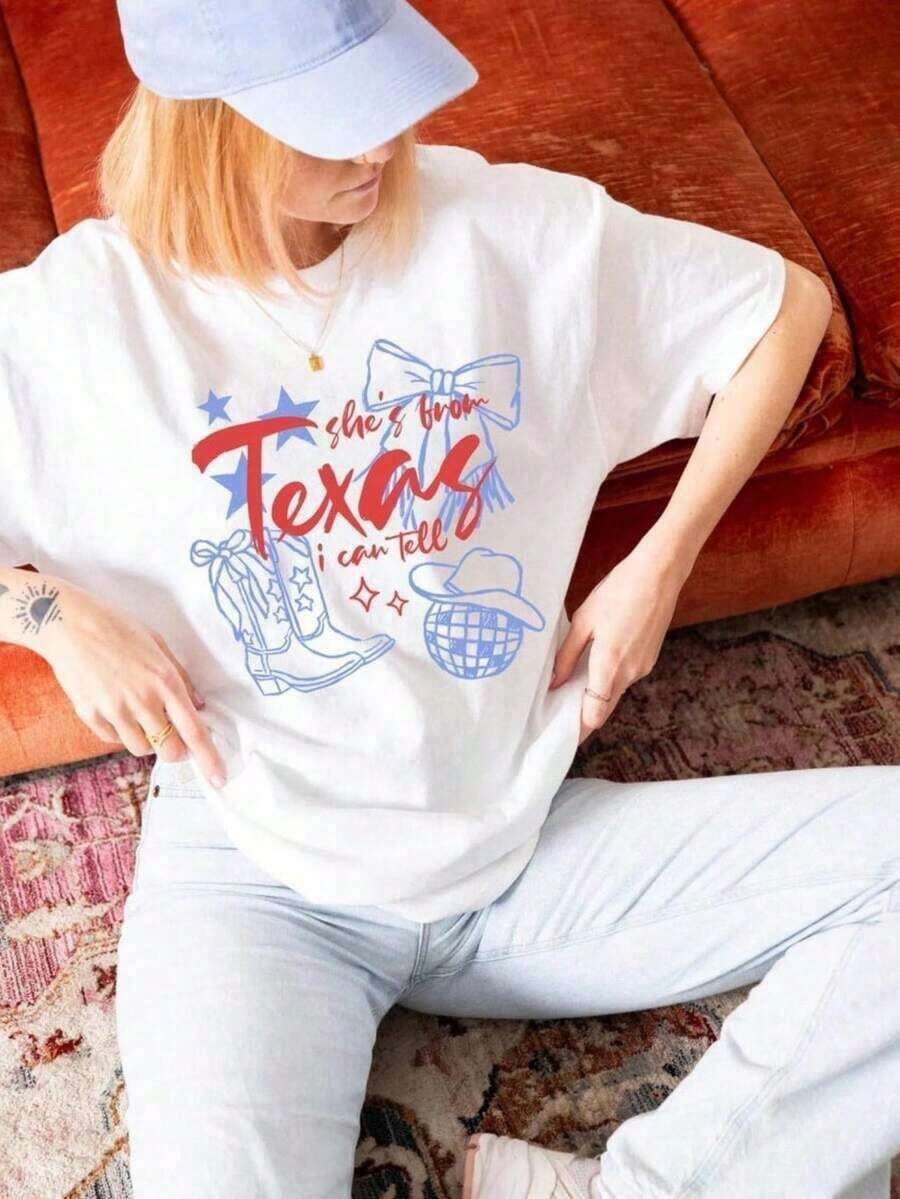 1 Piece Of Plus Size "Long Live The Wild Woman" T-Shirt | Vintage Women's Rights T-Shirt, Western Grunge Cowgirl Style, Crew Neck With Resist Print, Freedom T-Shirts 180g 100% Cotton - 白色 5 - 查看 1