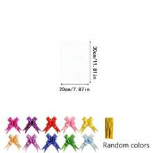 10/30pcs Small/Large Cellophane Bags With Gold Twist Ties, Colorful Bow,Clear Basket Bags OPP Plastic Cellophane Wrap For Gift Display, Christmas, Halloween, Valentine's Day And Birthday Party Gift Bag - View 14