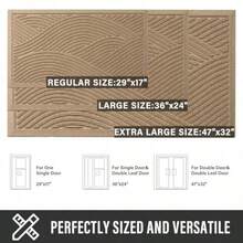 HIYARD - Tapete resistente para puerta delantera absorbente y resistente a la suciedad resistente a las manchas y a la decoloración antideslizante de perfil bajo para entrada 29 x 17 color beige   3689587 - Beis - Ver 4