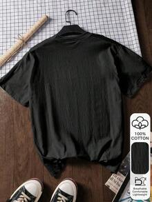 Women's Summer Outfits, 100% Cotton Short Sleeve T-Shirt, Casual Shell Print T-Shirt, Milan 2026 Inspired Pattern T-Shirt, Spring/Summer First Day Of School Outfits For Women, Women's T-Shirts - 黑色 - 查看 2