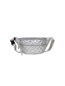 Túi đeo hông chần bông bóng thời trang cho nữ, túi đeo chéo, nylon chống nước, nhẹ & bền, hai ngăn chứa đồ dễ dàng, dây đeo rộng thoải mái, - Bạc - Xem 8