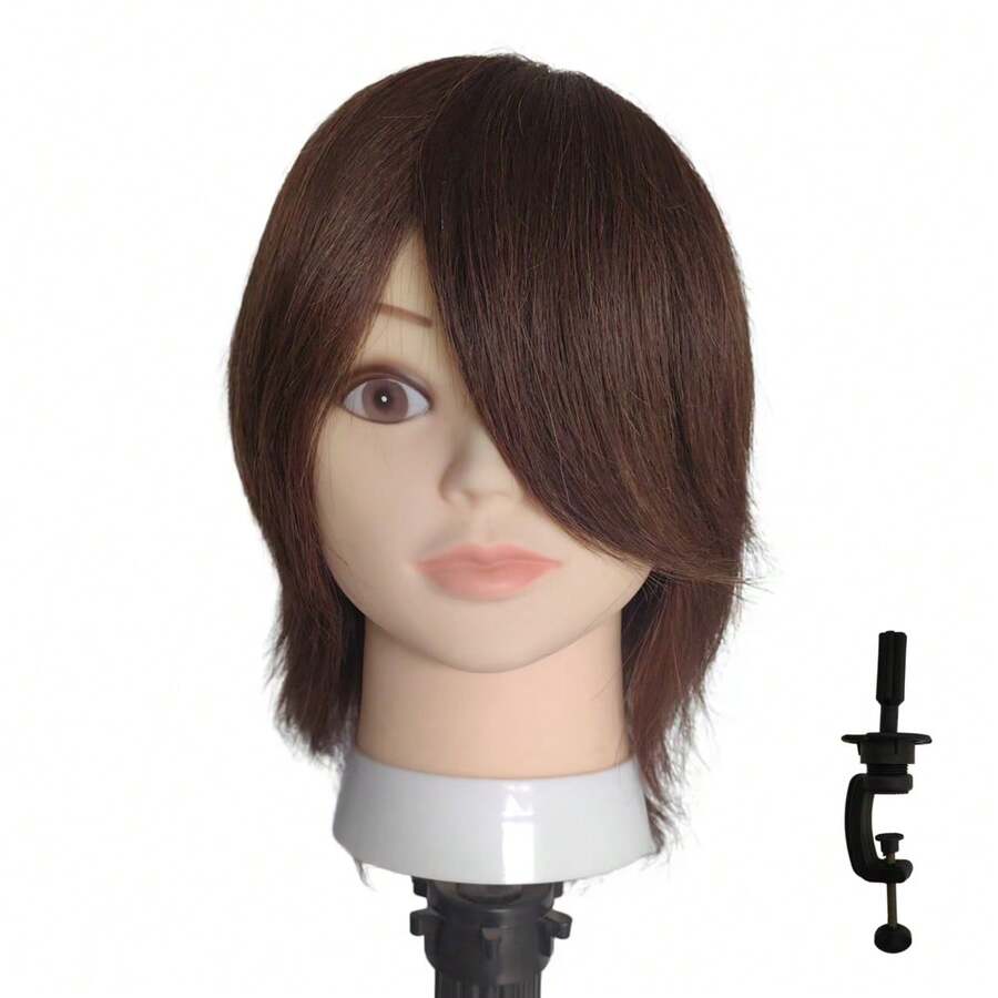 Đầu ma-nơ-canh làm tóc cao 8 inch (khoảng 20,23 cm); Đầu ma-nơ-canh làm từ 100% tóc thật, dùng để luyện tập tạo kiểu tóc cho thợ làm tóc; Đầu ma-nơ-canh kèm kẹp (số 4) miễn phí. - Xem 1