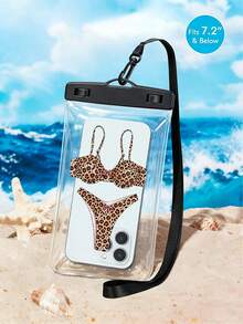 New Leopard Print Bikini Pattern Waterproof Phone Pouch,Waterproof Mobile Phone Case, Summer Outdoor Sports Waterproof Bag, Rafting Diving Swimming Waterproof Bag, Universal Pvc Waterproof Bag Mobile Phone Protective Cover - Multicolor - View 2