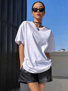 Oversized T-Shirt With Graphic Slogan Patch, Dropped Shoulders That Reads: "CAPTURE THE SIGN OF THE DAY, 100% Happiness ENERGY, FULL OF ENERGY EVERY DAY, Always Maintain A Positive Attitude, Life Is Full Of Uncertainty And Surprises" - 彩色 - 查看 2