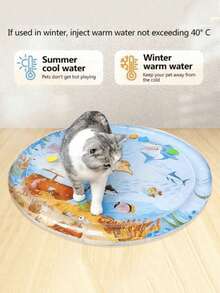 Alfombrilla de agua redonda/cuadrada para juego de gatos, cama de agua para mascotas, esterilla de enfriamiento de verano para gatos/perros, oasis de agua para juego de animales, esterilla de cama de agua, refrescante y cómoda - Multicolor - Ver 7