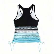 Women's Sexy Bikini Swimsuit With Skirt, Adjustable Drawstrings And Quick-Drying Fabric – Beach Style - 藍色 - 查看 3