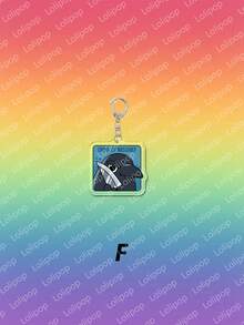 1个亚克力可爱卡通乌鸦LGBT塔罗牌风格吊坠，背包装饰/包包配件/书包配件/钱包吊坠，送朋友的礼物 - 彩色 - 查看 9