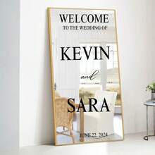 Customized Mirror Sticker Wedding Decoration - Wedding Signage Decor DIY Wedding Sticker - Mirror Sticker "Welcome To The Wedding" - Customized Mirror Letter Sticker Decal - Just Married - Wedding Marriage Decor/Modern Wedding Welcome Sign/Personalized Newlyweds Name And Date/Mirror Sticker-Bridal Shower - Multicolor - View 4
