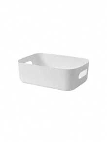 1 pieza/2pcs Cajas de almacenamiento de plástico apilables con asas integradas, cestas organizadoras multiusos para el hogar, la oficina, el dormitorio, el armario, duraderas y ligeras, ideales para calcetines, ropa interior, artículos de papelería, cosméticos, artículos de tocador y artículos pequeños, - Multicolor - Ver 9