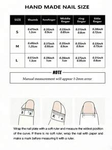 10 miếng dán móng tay kiểu Pháp cỡ S/M/L, móng giả vuông ngắn, họa tiết da báo, nơ hồng, miếng dán màu nude, móng giả bóng, có thể tái sử dụng, móng dán dễ thương, phụ kiện làm móng cho nữ. - Hồng - Xem 3