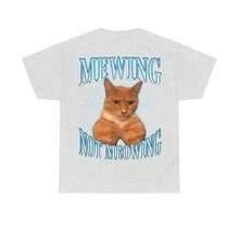 Camiseta de Verano 2026 con Divertido Meme de Gato - Mewing LooksMax, Camiseta con Gráfico de Gato Maullando, Prenda de Algodón Unisex para Hombres y Mujeres, Camiseta Retro Urbana para Uso Diario - Blanco - Ver 4