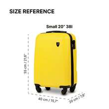 W WINGS 20"、24"、28" ABS+ 硬殼行李箱套裝 | 密碼鎖、伸縮拉桿、360°旋轉輪，適用於度假與商務旅行 - 黃色 - 查看 13