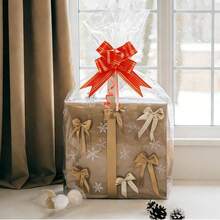 10/30pcs Small/Large Cellophane Bags With Gold Twist Ties, Colorful Bow,Clear Basket Bags OPP Plastic Cellophane Wrap For Gift Display, Christmas, Halloween, Valentine's Day And Birthday Party Gift Bag - View 5