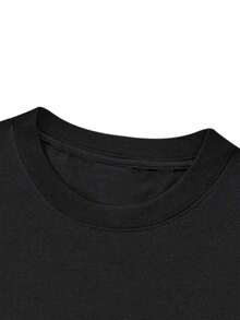 Men's 100% Casual Short Sleeve T-Shirt - Breathable Summer T-Shirt With "IN A WORLD WHERE YOU CAN BE ANYTHING" Graphic Print, Relaxed Fit, Crew Neck, Comfortable For Everyday Wear - 黑色 - 查看 7