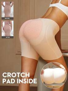 1 Piece Women's Seamless Waist Shaper, Christmas Dress Lingerie, Tummy Control And Slimming Panties, Bodysuit, Butt Enhancer Shapewear - 卡其色 - 查看 7