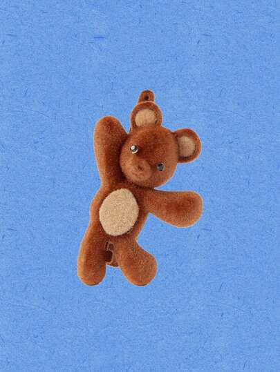 Popjeli 1pc Cute Bear Hair Clip, Velvet Hair Clip, New Design For Women, Side Notch Clip, Heart-Shaped Hair Clip For Girls, Multi-Functional Hair Clip Hair Accessory, Claw Clip, Hair Claw, Hair Clip, Hair Pin, Hair Accessory, School Supplies, Head Accessories, Hair Accessories For Women, Hairpin