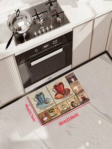 1/2pcs Coffee Kitchen Carpet, Country Farmhouse Style Decorative Kitchen Floor Mat, Non-Slip Absorbent Washable Corridor Carpet, Fun Coffee Kitchen Decoration. - Multicolor - View 17