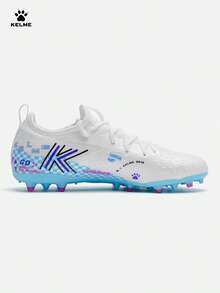KELME 男士足球鞋，Jidian 5.0 中档 MG 专业比赛短钉鞋，成人日常训练鞋 - 白彩藍 - 查看 4