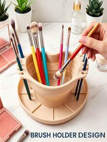 Rak Pembersih dan Pengering Kuas Makeup Silikon Lipat 2-in-1 yang Telah Ditingkatkan, dengan Alas Bertekstur, Bantalan Cuci Kuas Portabel, Cocok untuk Kuas Makeup dan Kuas Lukis, Sempurna untuk Perjalanan dan Penggunaan di Studio, Hadiah Ideal untuk Penata Rias dan Seniman. - Berbagai gaya - View 5