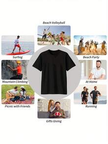 Loriginale Lavraie Lunique 3-Piece Set Of Vintage Floral Print T-Shirts, Casual Short-Sleeved Crew Neck Tops,  Urban Style. New Arrivals For Summer. - 黑色 - 查看 6