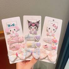 SANRIO Bộ 14 kẹp tóc hình nơ hoa hoạt hình dễ thương, phụ kiện tóc ngọt ngào cho bé gái. - Xem 4