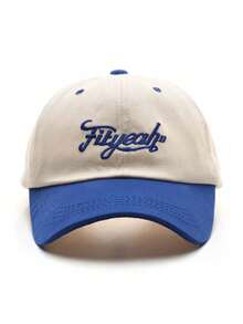 1pc Fashion Color Block Letter Embroidered Baseball Cap - Royal Blue - View 3