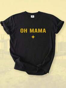 Cute Premium Unisex Casual T-Shirts, Pittsburgh 'Oh Mama Renegade' American Football Jersey, Black And Gold Steel City Fan T-Shirt - 黑色 5 - 查看 1