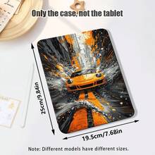 1個翻蓋式桌面保護殼，附筆槽，橘色跑車圖案，360度旋轉支架，內建筆槽，相容於 Honor 8/9/10、Honor X8/X8A/X9/X8Pro/X9Pro/X9A/V8 Pro/GT 11.5吋、Matepad Pro/Matepad SE 11/Matepad 11、Apple 第10代/11 2025 (A16)、A9/A9+/A11/S11/S10 FE+ 及其他熱門機型 - 彩色 - 查看 3