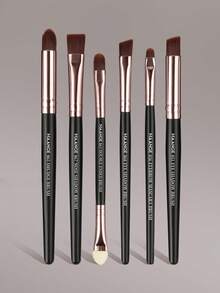 MAANGE Set de 6 piezas de brochas profesionales para cejas, herramientas de maquillaje, material de fibra suave, adecuado para brochas de sombra de ojos, delineador de ojos, cepillo de cejas, portátil y fácil de viajar, gran regalo para mujeres y niñas - Multicolor - Ver 9