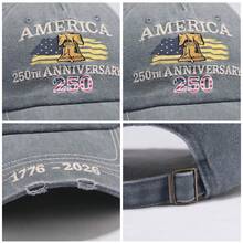 New AMERICA250th Letter Embroidered 250th Anniversary Memorial Cap, Unisex Baseball Hat Suitable For Outdoor, Travel, Sports, Adjustable Size - Bell - View 8