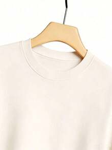 1pc Ladies Cute Graphic T-Shirt Doll And Dog Relaxed Round Neck Short Sleeve Spring/Summer Daily Wear Soft T-Shirt - 杏色 - 查看 3