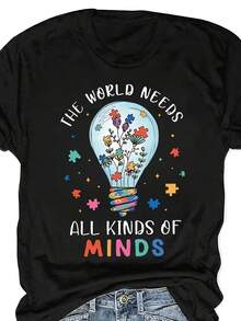 Camiseta de mujer para primavera y verano - Negro - Ver 2