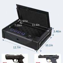 Quick Access And - Biometric Gun  - Fingerprint, Keypad And Key - Lighted Storage For Bedroom, Living Room Or Closet, Efficient Protection And Organization - B - View 7