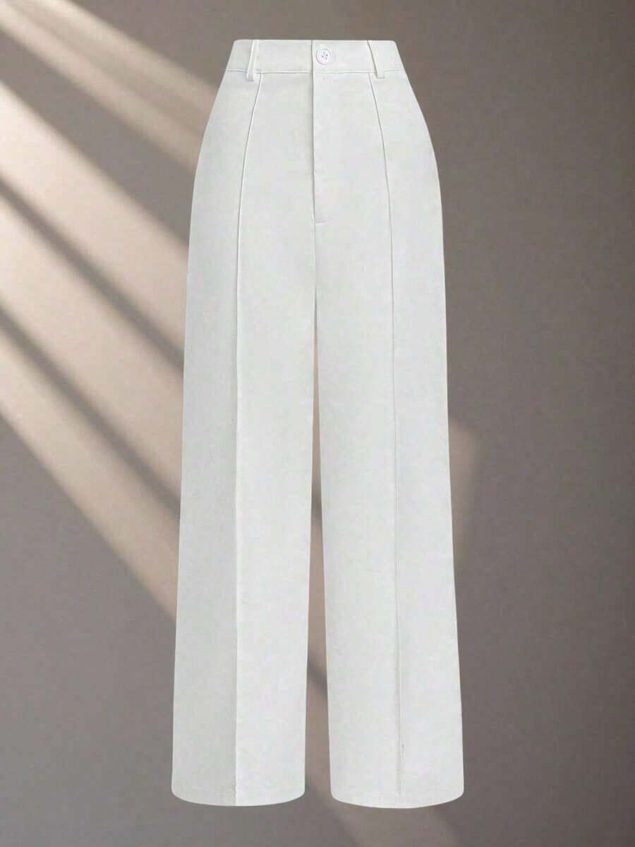 Pantalones blancos casuales/de trabajo para mujer - Blanco - Ver 1