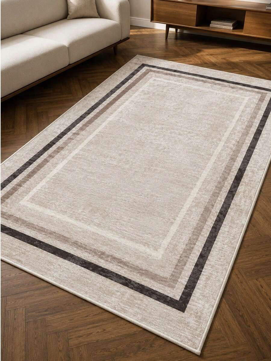 Modern Non-Slip Kitchen Runner Rug, Washable Minimalist Floor Mat For Home Decor, Bedroom, Livingroom Rug, Made In Turkiye 80x200 Cm, 80x300 Cm,100x200 Cm, 120x180 Cm - Light Grey - View 1