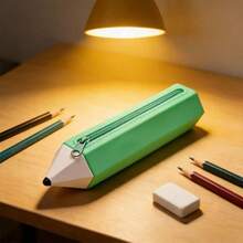 1 buah Tas Alat Tulis Berbentuk Pensil Kreatif Kapasitas Besar, Kotak Pensil Silikon untuk Pelajar - MultiWarna - View 3