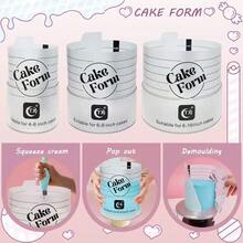 圆形可调节蛋糕圈模具可伸缩翻糖工具慕斯蛋糕圈亚克力圆形烘焙圈DIY慕斯蛋糕模具装饰工具圆形蛋糕装饰工具 - 彩色 - 查看 3
