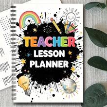 1pc Spiral Bound Teacher Lesson Planning Notebook, Back To School Theme Planner For Lesson Planning, Learning Schedule, Daily Notes, With Date Column, Quality Eye-Care Pages, Smooth Writing, Teacher Gifts | Essential For School | Learning Stationery - G - View 5