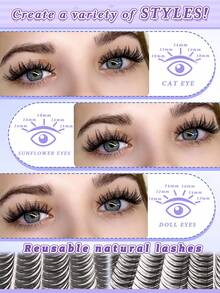 Bộ 252 sợi mi giả C-Curl QUAFFLY làm từ lông thỏ và mi giả kiểu hoạt hình, độ dày 10-18mm, mỏng tự nhiên, phù hợp cho sử dụng hàng ngày và người mới bắt đầu. - Xem 6