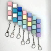 1 pieza Llavero antiestrés estilo teclado 4 en 1 con clip portátil, colgante lindo y curativo para llaves/bolso - colores mezclados - Ver 6