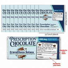 10 pièces Étiquettes autocollantes de chocolat d'ordonnance de fantaisie, étiquettes de barres de chocolat mini à thème médical drôle, autocollants de chocolat blagueur, parfait pour la décoration de fête d'anniversaire et de vacances - Multicolore - Voir 2
