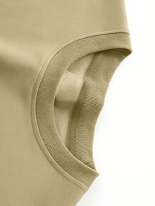 Men's Casual Summer T-Shirt, New Collection, Round Neck, Short Sleeve, Knit Fabric, Cool And Comfortable, Double-Sided "M10.16cm" Print On Front And Back, Ideal For Outdoor Activities, Printed Summer T-Shirt For Men - 杏 - 查看 3